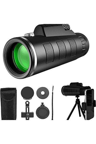 HYX 40X60 HD Monocular Telescope - Low-Light Night Vision Zoom with Smartphone for Hunting & Camping