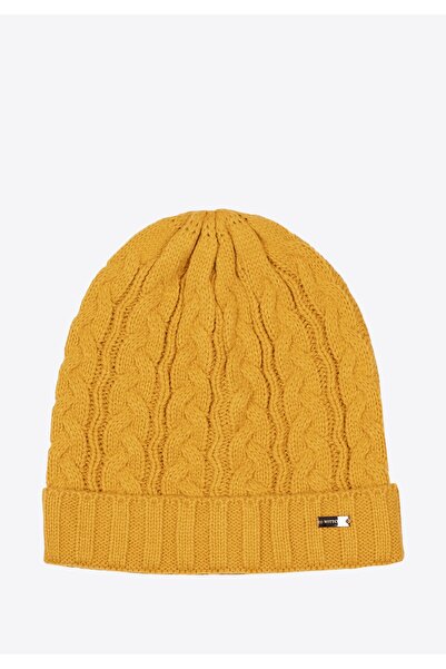 Wittchen Women's Yellow Acrylic Cable Knit Hat
