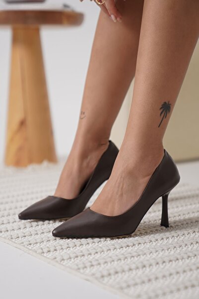 STREET BUTİK Zelena Women's Bitter Brown Stiletto