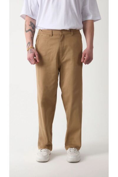 More Black Lace-Up Baggy Gabardine Men's Trousers