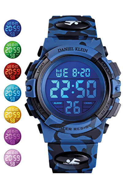 Daniel Klein Digital 5 Atm Waterproof Blue Black Men's Wristwatch