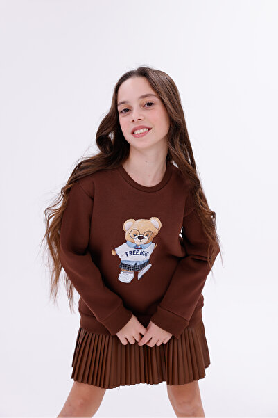 EYLÜL ELİF BUTİK Teddy Printed Sports Girl Dress