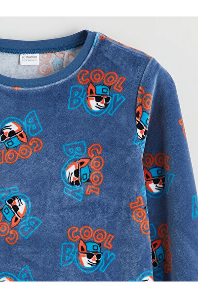 LC Waikiki Peak Yeni Sezon Bisiklet Yaka Kadife Erkek Çocuk Pijama Takımı