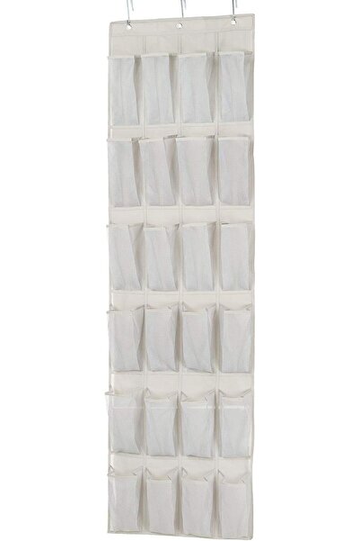 Xess 24 Medium Pocket Over-the-Door Hanging Shoe Organizer, Light Grey