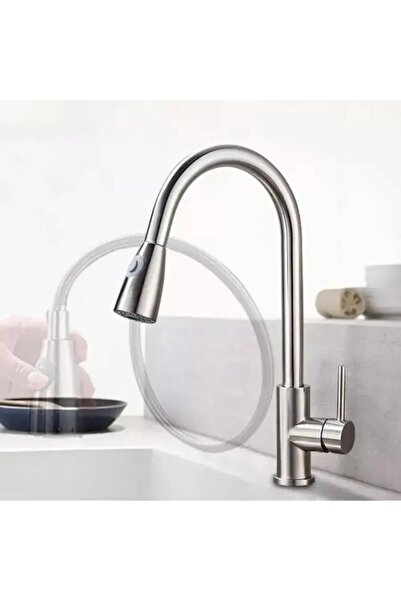 Alessandro DESIGN Baterie Bucatarie cu Dus Extractibil, Inox SUS304, Satinat