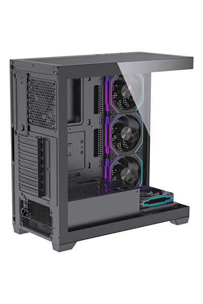 GAMELİNE ELITE 5x RGB Fan Kumandalı USB 3.0 ATX Gaming Bilgisayar Kasası Siyah