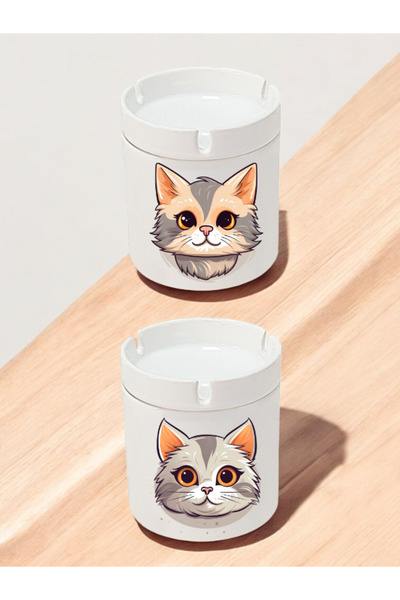 lili hediyelik Cat Theme 2-Piece Ashtray - Ashtray Models, Ash Tray, Odorless Ashtray, Ashtrays