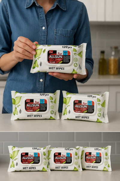 PEKPLUS أولسن 3 عبوات مناديل مبللة 120×3=360 قطعة