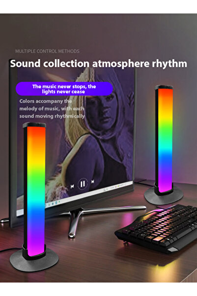 Generic USB RGB LED Light Bar with Music Sync Ambient Lighting Bracket Professional Gaming Office Accessory