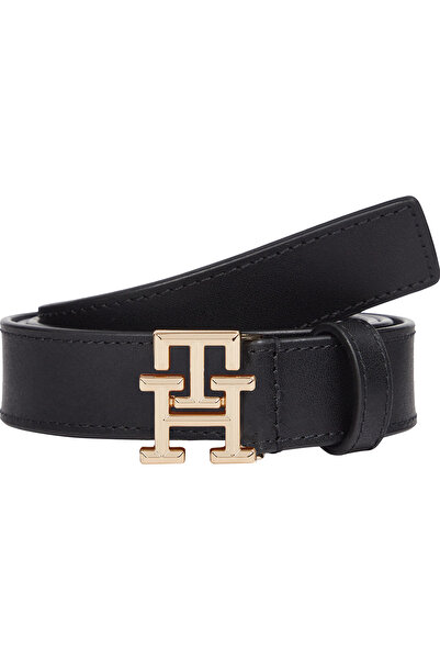 Tommy Hilfiger حزام جلدي أسود اللون للنساء