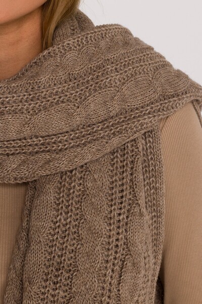 Made of Emotion M898 Eșarfă lungă cu țesătură groasă împletită