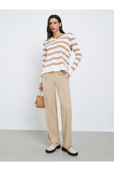 Take Two By Styli Striped V Neck Sweater