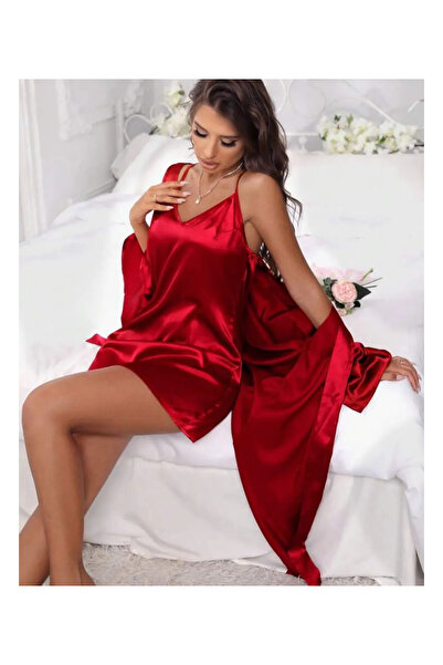 Visatin Lingerie Women's Satin Robe 2-Piece Nightgown Set – Stylish and Comfortable