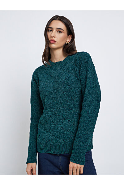 Styli Emerald Green Knit Oversized Sweater