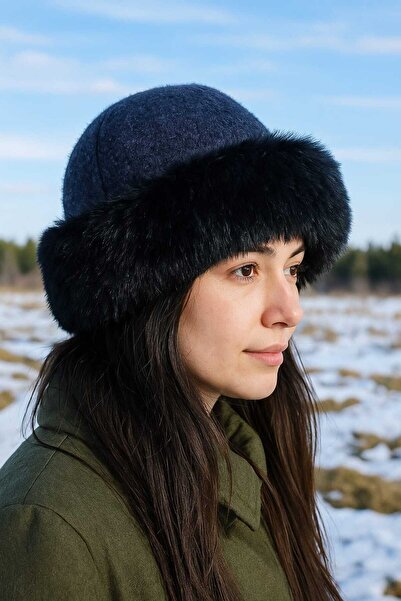 Paciqa قبعة شتوية نسائية ذات مظهر فرو ناعم باللون البني