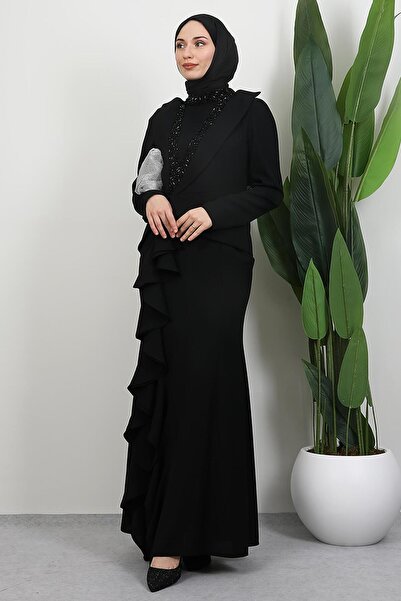 GİYZAMİLA Βραδινό φόρεμα Matilda Crepe Μαύρο