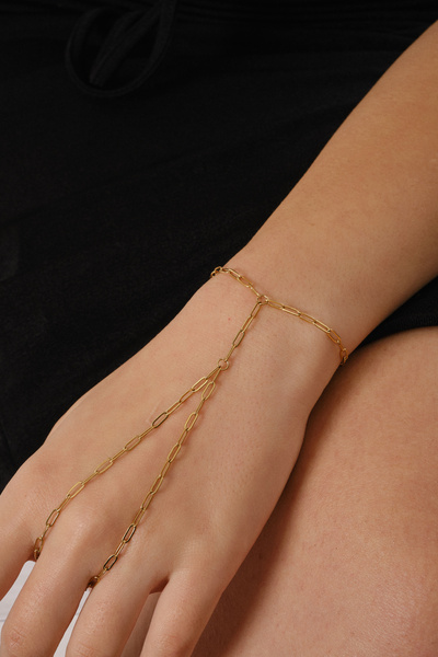 ByFlorya Jewelry Steel Paperclip Shahmeran Thin Mirrored Chain Shahmeran Bracelet