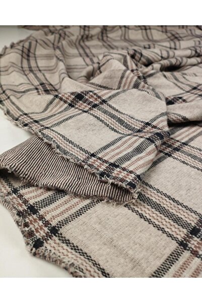 Kumaş Parça قماش جاكار منقوش باللون البني والبيج والرمادي (العرض 140 سم × الط...