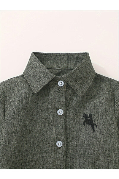 Take Two By Styli Boys Strip Button Up Long Sleeve Shirt