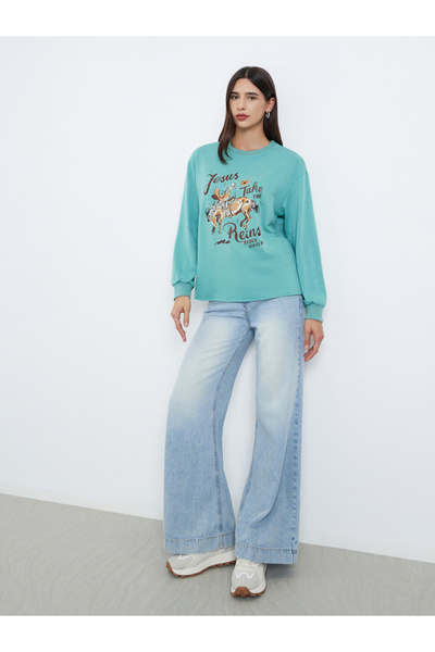 Take Two By Styli Green Graphic Print Regular Fit T-Shirt