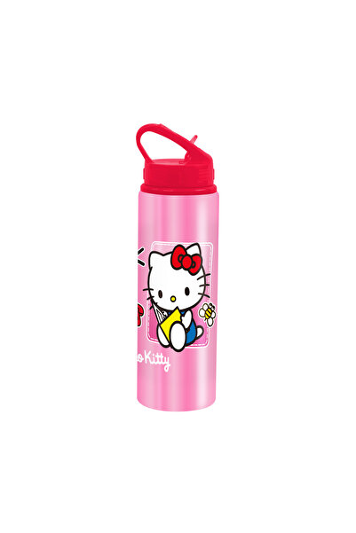 Hello Kitty -Aluminum Premium Water Bottle -600ml, Leak-Proof Flip Lid, Lightweight & Durable