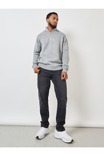Styli Front Half Zip Relaxed Fit Sweater