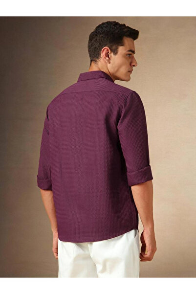 Dennis Lingo By Styli Men Slim Collar Textured Casual Shirt