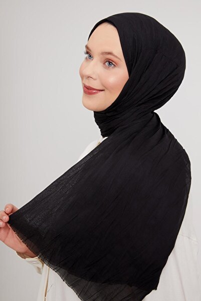Levidor Siyah Pliseli Pamuklu Şal