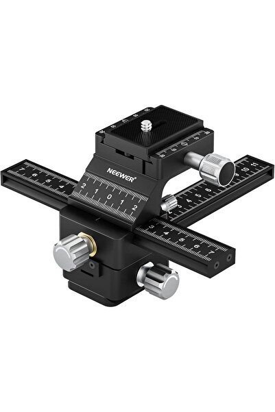 NEEWER سكة تركيز ماكرو رباعية الاتجاهات مع لوحة تحرير سريعة (نوع Arca، خيط 1/...
