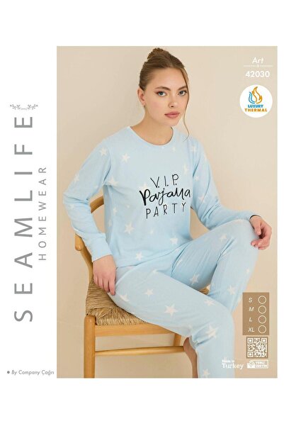 seamlife Kadın Bisiklet Yaka Düğmesiz Bilekler Lastikli/Jogger Yumuşak Termal...