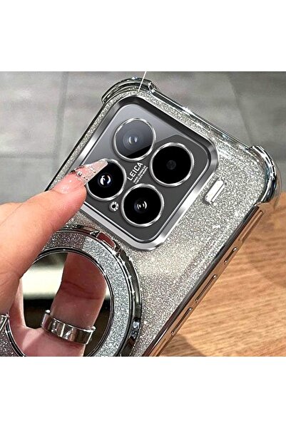 Generic Magnetic Glitter Case for Xiaomi 15T Pro，Sparkly Stand，Makeup Mirror，Gradient Xiao mi 15 T Pro Cover