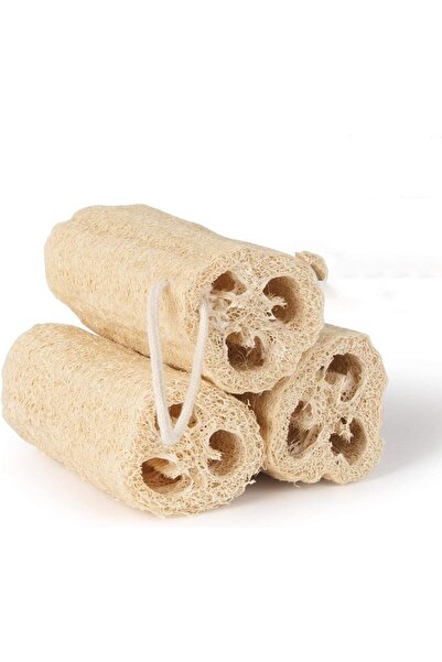 DELFİNO 100% Natural Organic Loofah Bath Sponge for Body Exfoliation, Unbleached, Eco-Friendly - Pac