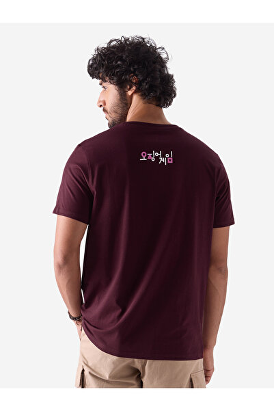 The Souled Store By Styli Men Burgundy Squid Game Logo T-Shirt