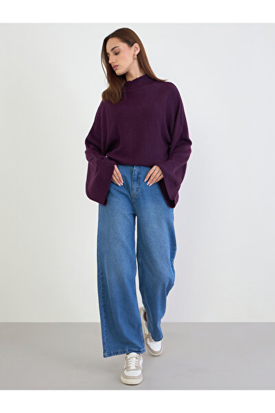 Styli Purple Oversized Knit Sweater