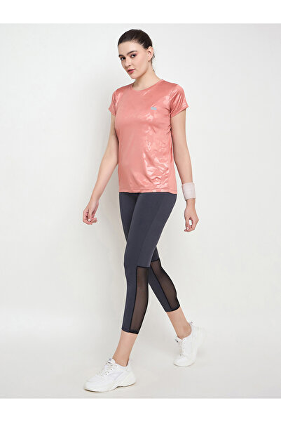 Clovia By Styli Peach Comfort Fit Camouflage Print Active T-Shirt