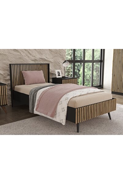 Sakura Ahşap Hunerika Minoa Zebra desen Tek Kişilik Premium Karyola- Minifiks...