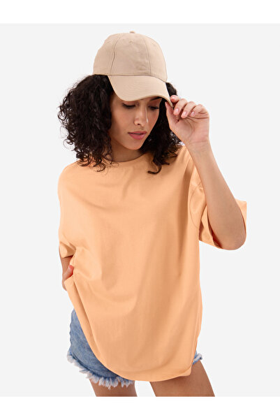 The Souled Store By Styli Orange Crew Neck Oversized T-Shirt