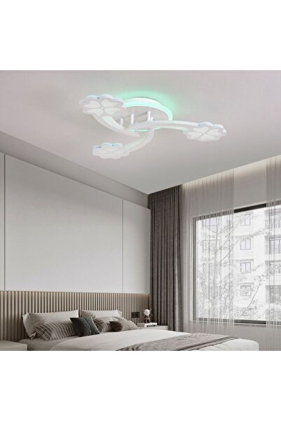 RFAN LED Chandelier, With Remote Control, 3 Types of Light Plus RGB Light,92W, White