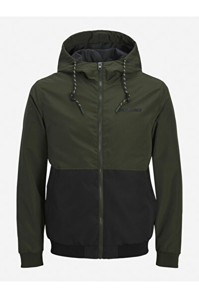 Jack & Jones JJERUSH Color Block Bomber Jacket with Hood