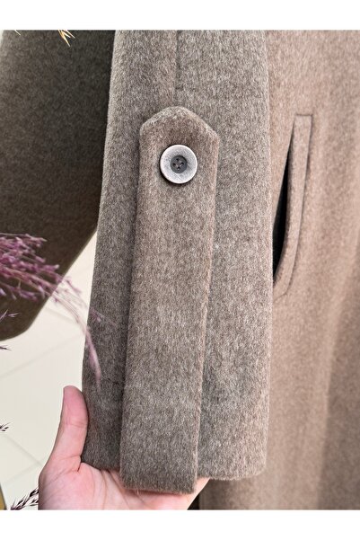 BENAHOLL Alison Single Button Sleeve Belt Detailed Coat-Un1055 Brown