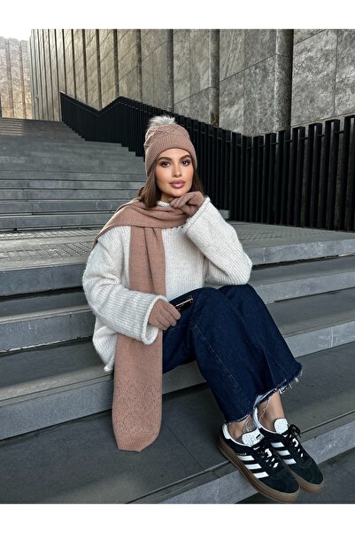 LAGRANZE Rani Women's Scarf Beanie Gloves Set of 3