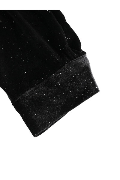 Take Two By Styli Men Black Velvet Glitter Look Shirt