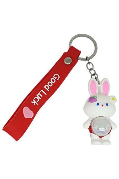 MarDyHome Figured and Lighted Silicone Keychain - Rabbit - Red