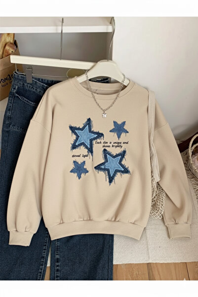 uyguntarz Φούτερ Unisex Eternal Light με τύπωμα Design oversized με λαιμόκοψη