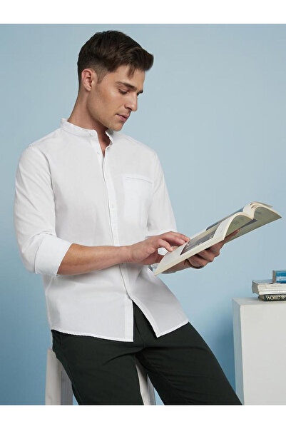 Dennis Lingo By Styli Men White Comfort Slim Fit Casual Shirt