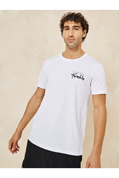 Styli Slogan Print Compact Cotton Jersey Regular T-Shirt