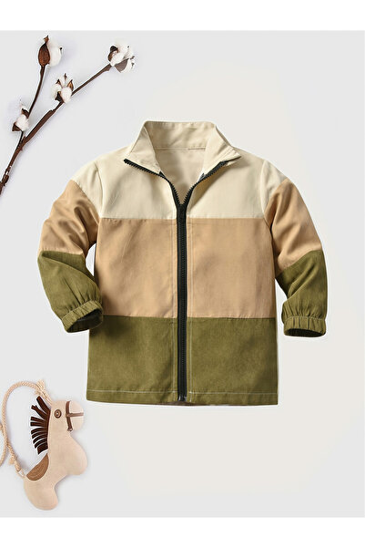 Take Two By Styli Boys Color Block Zip Up Long Sleeve Jacket