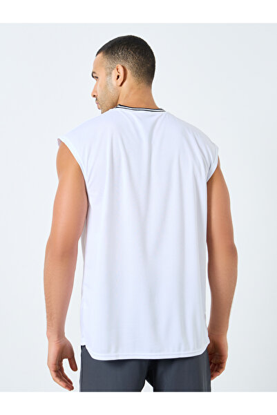 Styli Regular Fit Contrast Tipping Neck Rib Athleisure Tank