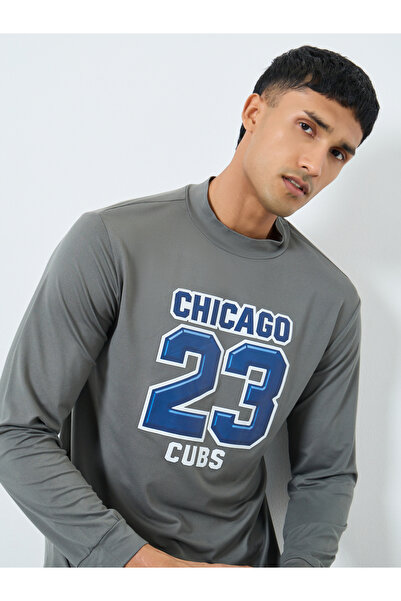 Take Two By Styli Grey Chicago Cubs Graphic Slim Fit T-Shirt