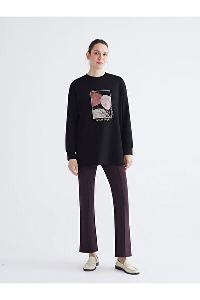 LC Waikiki Vizyon New Season Crew Neck Printed Oversized Women's Tunic